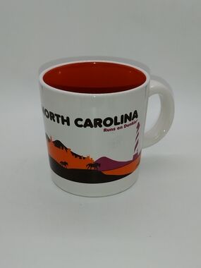 North Carolina Dunkin Donuts Orange Interior Ceramic Mug